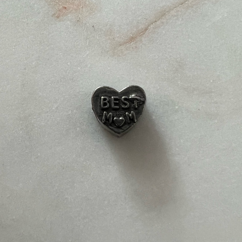 Pandora Silver Charm Heart-Shaped Best Mom